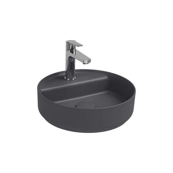 Isvea Infinity Batarya Delikli Tezgah Üzeri Lavabo 42cm Antrasit