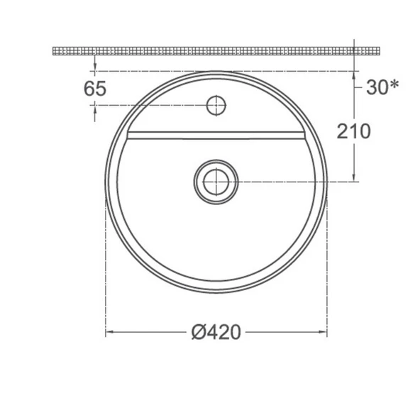 Isvea Infinity Batarya Delikli Tezgah Üzeri Lavabo 42cm Terracotta - 3