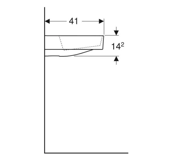 Geberit One Çanak Lavabo Yatay Çıkış 50x40  Batarya Delikli - 5