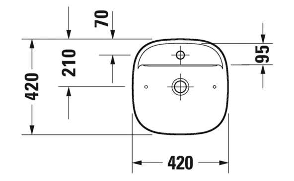Duravit Zencha Çanak Lavabo 42 cm Batarya Banklı Antrasit Mat - 2