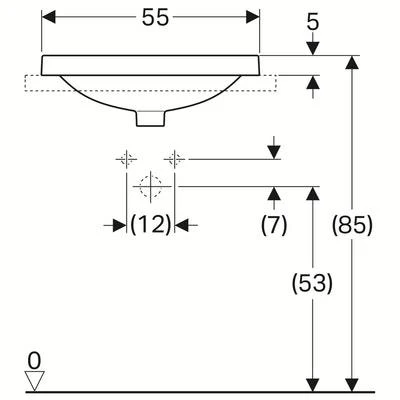Geberit VariForm Tezgah Üstü Lavabo Oval 55 cm - 3