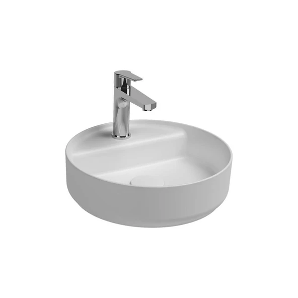 Isvea Infinity Batarya Delikli Tezgah Üzeri Lavabo 42cm Mat Beyaz