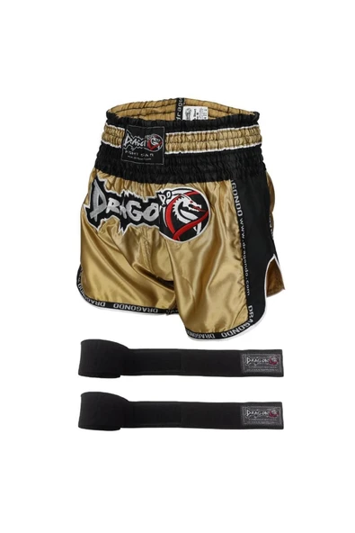 Retro Şort Muay Thai Şort ve 3,5 Metre Boks Bandajı Set