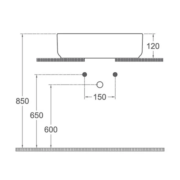 Isvea Infinity Batarya Delikli Tezgah Üzeri Lavabo 42cm Mat Beyaz - 3