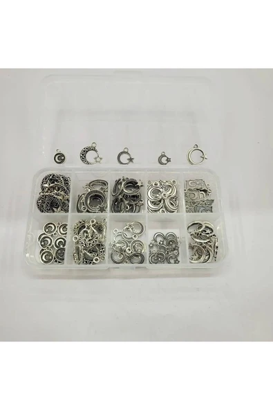 100 Adet Tesbih Püskülü Ayyıldız Uç Sallantı Aparat Epoksi Doğaltaş Kehribar Oltu Kupa Tesbih - 2