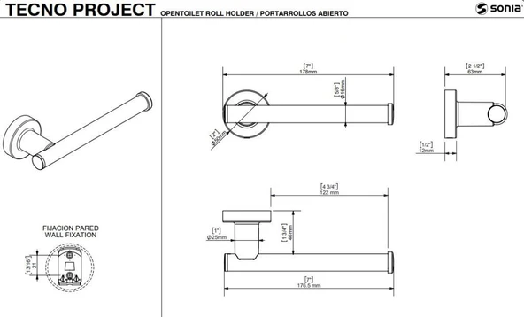 Sonia Tecno Black Tuvalet Kağıtlık Yedek Mat Siyah - Resim 2
