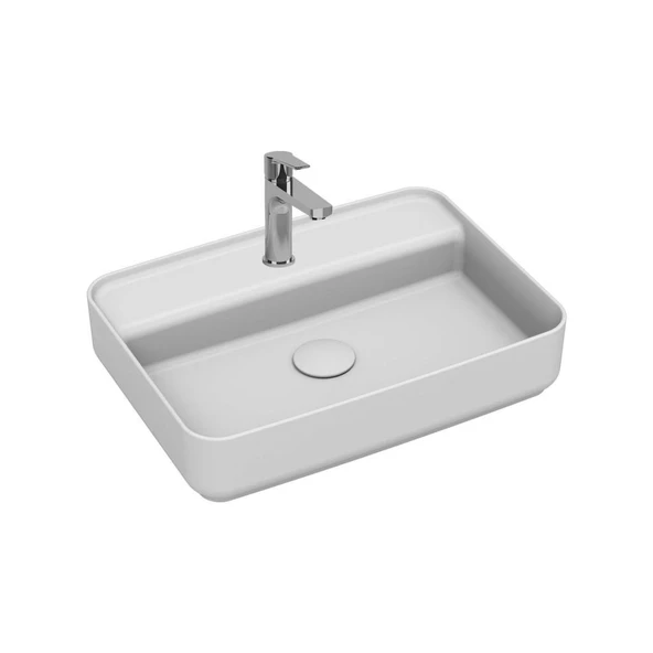 Isvea Infinity Tezgah Üzeri Lavabo 55cm Mat Beyaz
