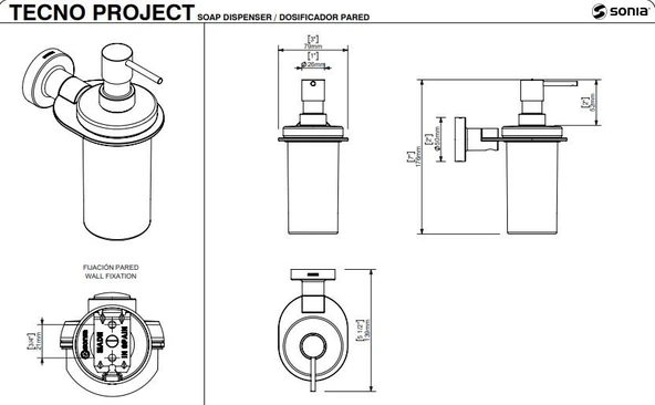 Sonia Tecno Black Sıvı Sabunluk Mat Siyah - Resim 2