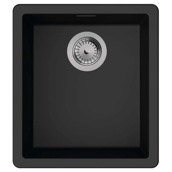 Hansgrohe S520-F350 Ankastre Granit Eviye Manuel gider seti ile Grafit Siyahı
