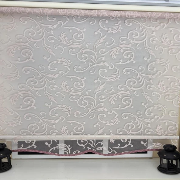 StorBurada Çift Mekanizmalı Pembe Tül Stor Perde STB-130  Pembe 190 x 200 - Resim 5