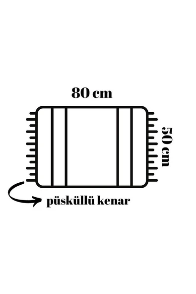 Banyo Paspası Desenli Baskılı 50x80 Püsküllü Polyester Kaymaz Tabanlı Duş Paspası - 4