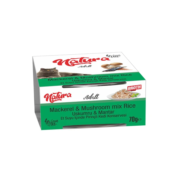 Natura Etsuyunda Mantarlı Ve Uskumrulu Yetişkin Kedi Konservesi 70 Gr