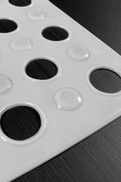 Banyo Paspası Beyaz Silikon Kaymaz Vakumlu Duş Paspası - Resim 3