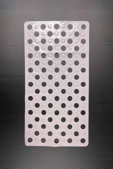 Banyo Paspası Pembe Silikon Kaymaz Vakumlu Duş Paspası - 2