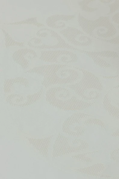 Jumbo Jakar Pano Desen Leke Tutmaz Jakarlı 150x250 Cm Lüks 8 Kişilik Masa Örtüsü Krem - 5