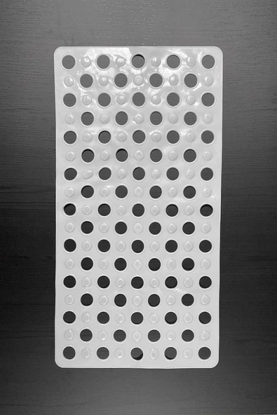 Banyo Paspası Beyaz Silikon Kaymaz Vakumlu Duş Paspası - Resim 2