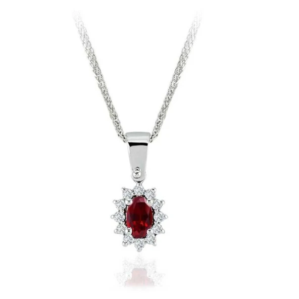 0.44 Karat Pırlanta Yakut Kolye