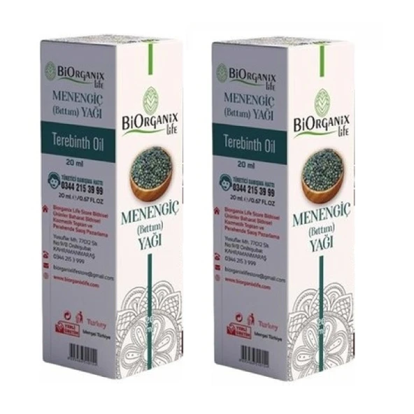 Biorganix Life Menengiç (Bıttım) Yağı 20m 2Adet