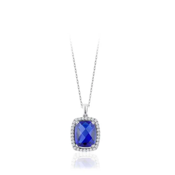 2.26 Karat Pırlanta Safir Kolye