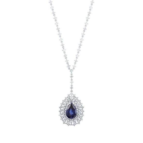 5.17 Karat Pırlanta Safir Kolye