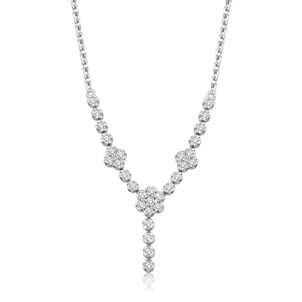 0.30 Karat Pırlanta Çiçek Trend Kolye