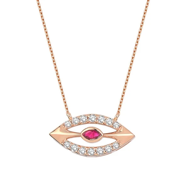 0.31 Karat Pırlanta Yakut Kolye