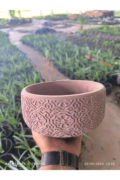 Dantel desenli Bonsai aranjman ve Orkide saksısı