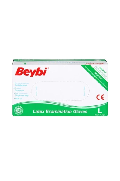 DOLPHİN Beybi Pudralı Lateks Eldiven (L)100 Lü Paket
