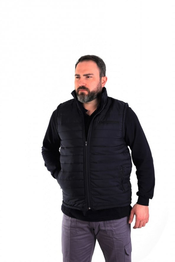 ESER - Dar Ray Polarlı Mikro Yelek - Lacivert - Resim 2