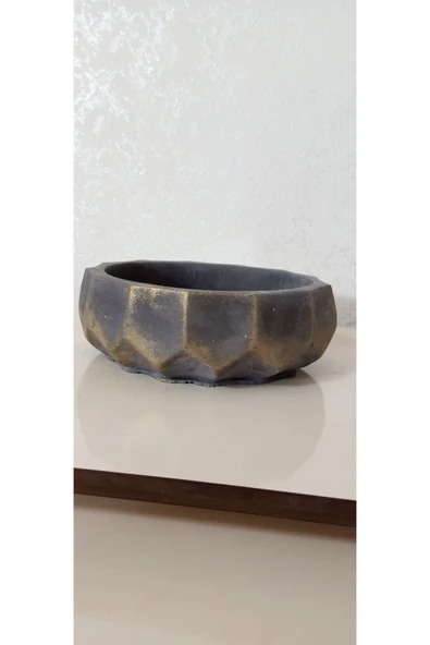 Saf Beton Geometrik Bonsai ve Aranjmana Özel Taş Saksı suya karşı 121 yıl ömürlü 004