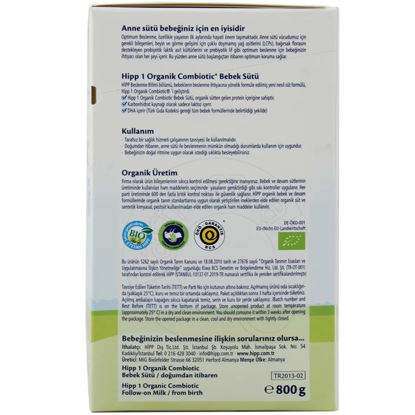 Hipp 1 Organik Combiotic 800 gr Bebek Sütü - 4