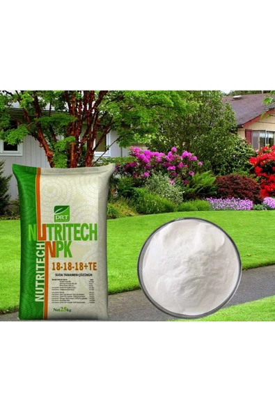 Nutritech   Damlama Gübresi NPK Dengeli Nutritech 18+18+18+TE Bitki Çiçek Fidan Meyve Bağ Dengeli Gübre 25kg - 2
