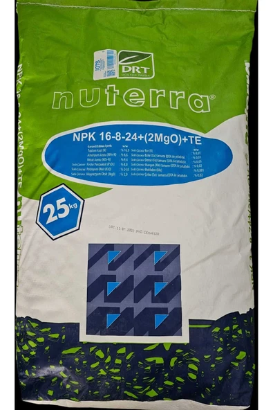 Damlama Gübresi NPK Nuterra 16.08.24 + 2 MgO +Te Bitki, Meyve Geliştirici Yavuzer Tarım Gübre 25 Kgg