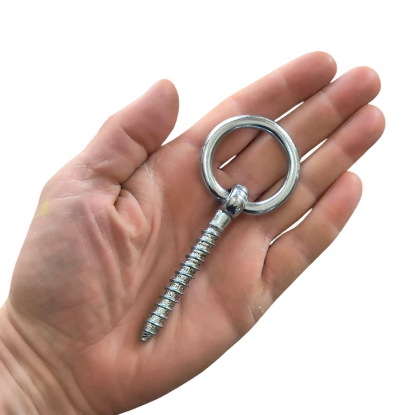 8mm Halkalı Vida Kilit Salıncak Tavan Duvar Askısı -2 Adet - 2