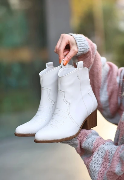 Akver Bej Cilt Topuklu Bot - Resim 3