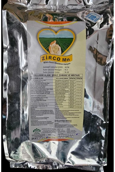 AKKİM   Çinko Mangan Zirco Mn Bitki Gelişim Hızlandırıcı Zn - Mn Gübre 5Kg
