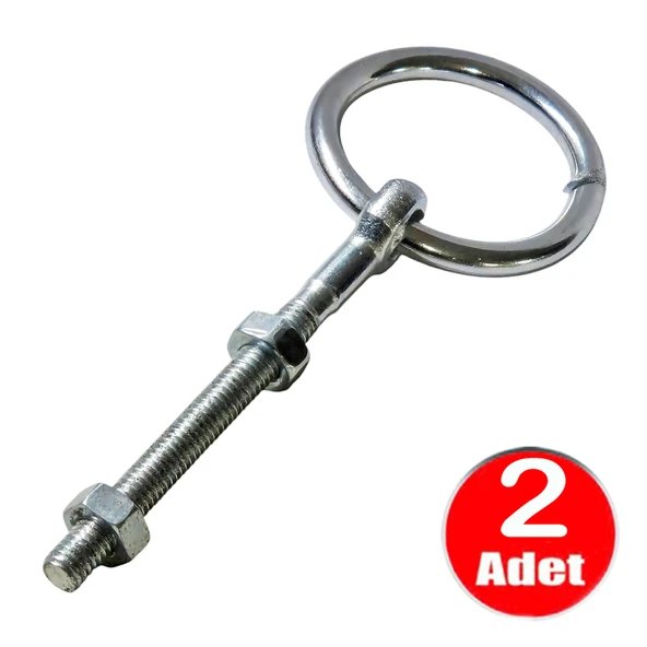 6mm Halkalı Somunlu Civata Kapı Kilit Askısı Vida -2 Adet
