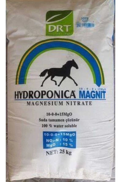 Hydroponica   Magnezyum Nit Rat Hydroponica  %11n+%15MgO Yeşillendirici Geliştirici Çim Bitki Gübresi 25Kg