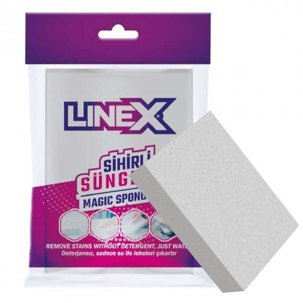 Linex Sihirli Sünger Lavabo Fayans Deri Araç Temizliği Beyaz