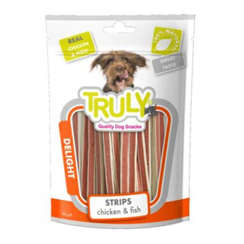 Truly Delight Tavuklu ve Balıklı Şerit Yumuşak Köpek Ödülü 90 Gr