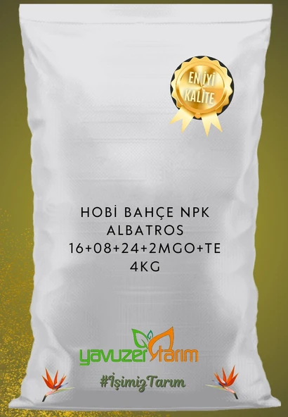 Hobi Bahçe Damlama Gübresi NPK Albatros 16+08+24+2mgo+TE Yavuzer Tarım Gübre Meyve İridici 4Kg - 2