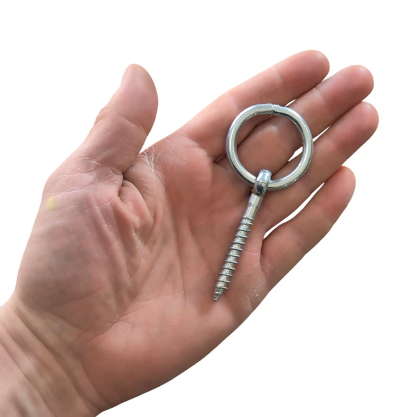 6mm Halkalı Vida Kilit Salıncak Tavan Duvar Askısı -2 Adet - 2