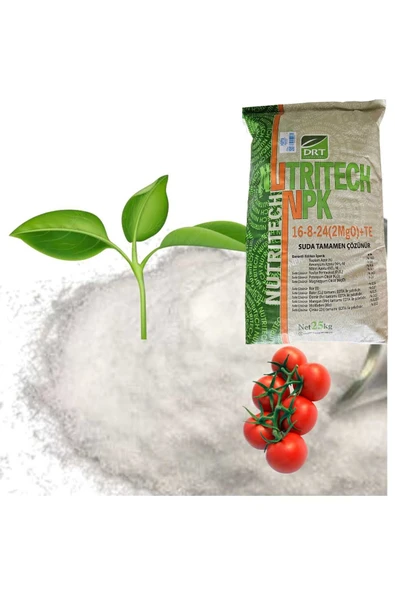 Damlama Gübresi Nutritech 16+08+24+2MgO+TE NPK Gübre 25 Kg