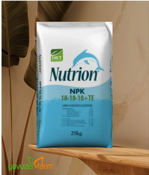 Damlama Gübresi Süper Dengeli NPK Gübre Nutrion 18 18 18 + Te Yavuzer Tarım Gübre 25 Kg