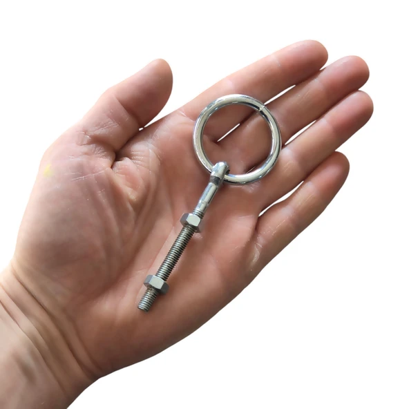 6mm Halkalı Somunlu Civata Kapı Kilit Askısı Vida -2 Adet - 2