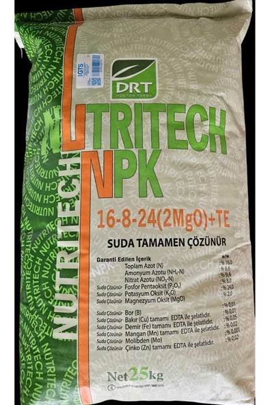 Damlama Gübresi Nutritech 16+08+24+2MgO+TE NPK Gübre 25 Kg - 2