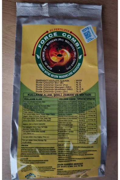 Force   Micro Bitki Besini Demir Çinko Mangan Bor Molibden Karışımı Force Combi 1Kg
