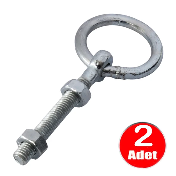 8mm Halkalı Somunlu Civata Kapı Kilit Askısı Vida -2 Adet