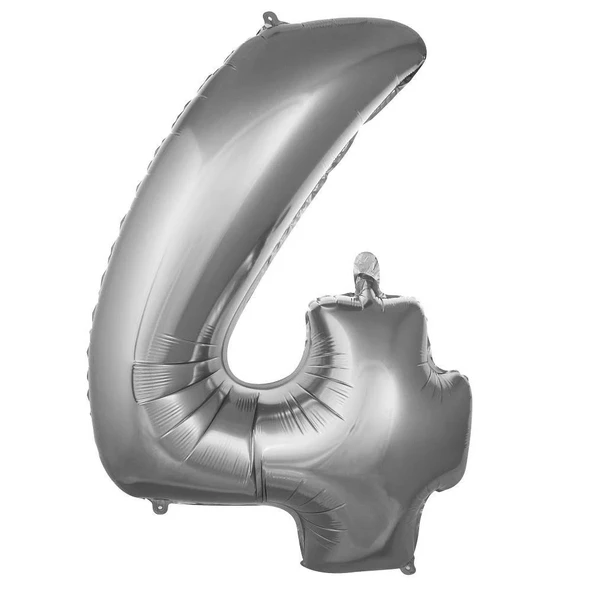 Folyo Balon 76cm Rakam Gümüş "4" ürün görseli