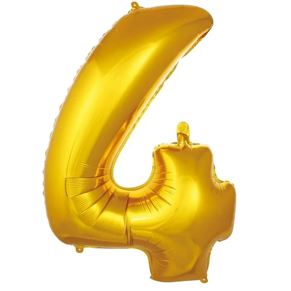 Folyo Balon 76cm Rakam Altın "4"